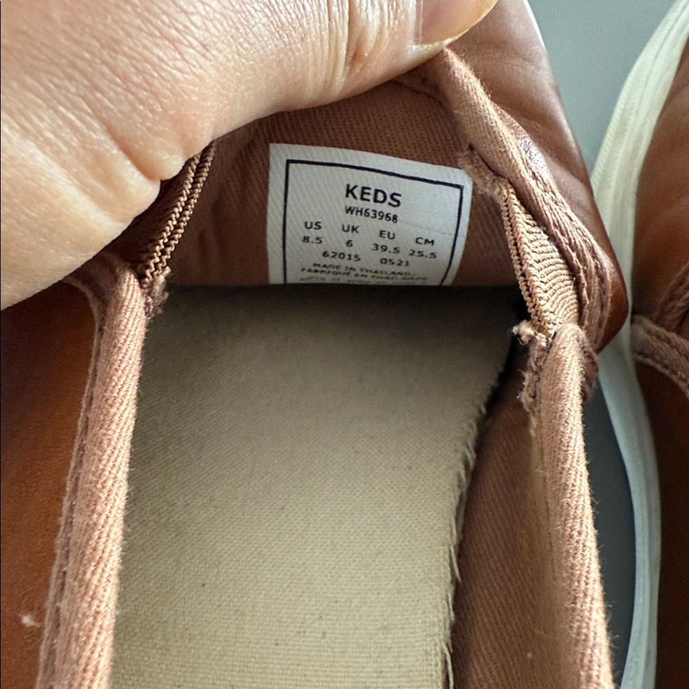 Brown Leather Slip-On Keds Size 8.5 - Picture 4 of 6